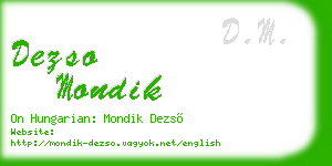 dezso mondik business card