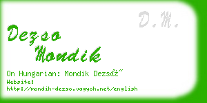 dezso mondik business card